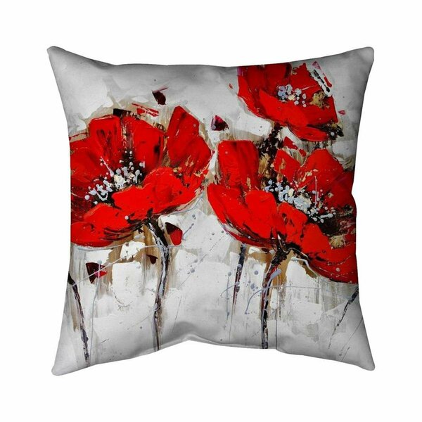Begin Home Decor 20 x 20 in. Abstract Poppy Flowers-Double Sided Print Indoor Pillow 5541-2020-FL23